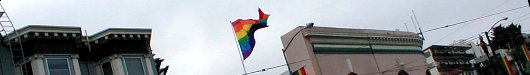 The rainbow flag flies proudly above the Castro